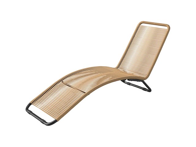 Zonnebadende, geweven hars ligstoel - afbeelding 3 van  6