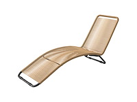 Zonnebadende, geweven hars ligstoel - afbeelding 3 van  6