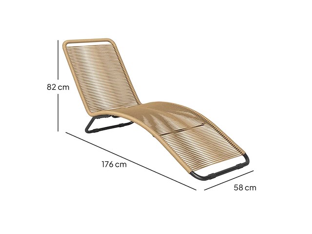 Zonnebadende, geweven hars ligstoel - afbeelding 4 van  6