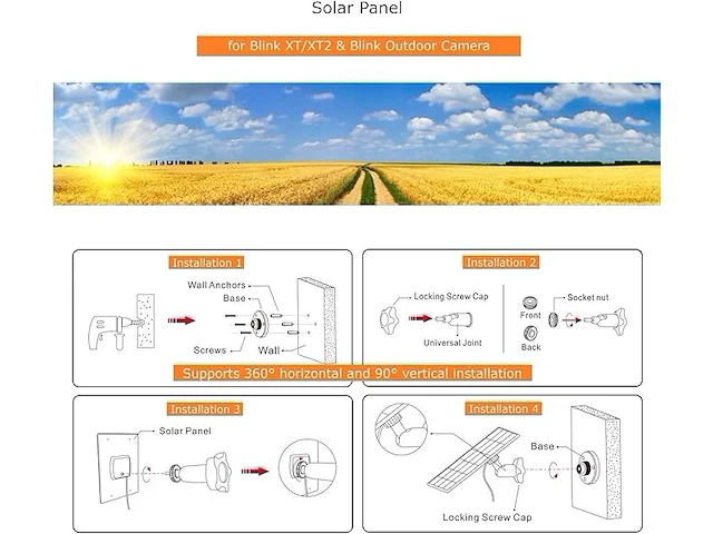 Zonnepaneel voor blink-camera voor outdoor - afbeelding 3 van  4