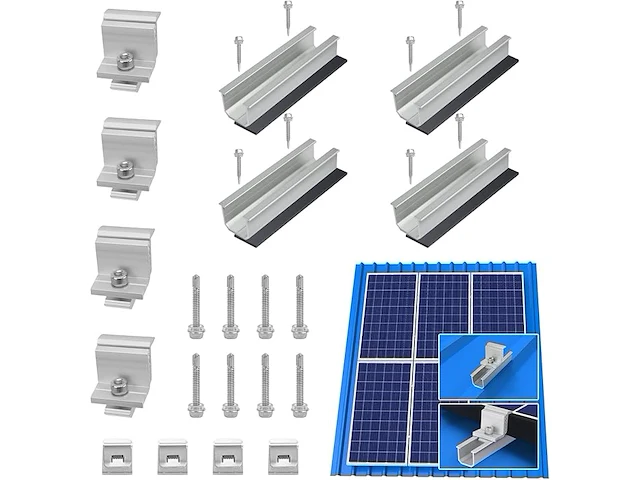 Zonnepaneelhouder set voor trapeziumplaten - afbeelding 1 van  6
