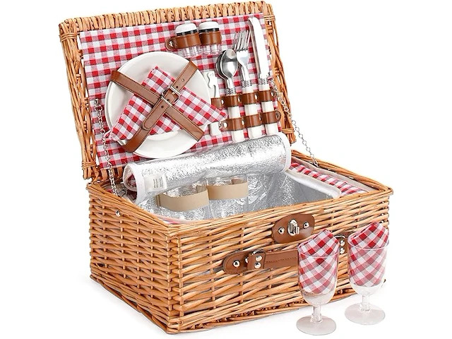Zormy rieten picknickmand - afbeelding 1 van  4