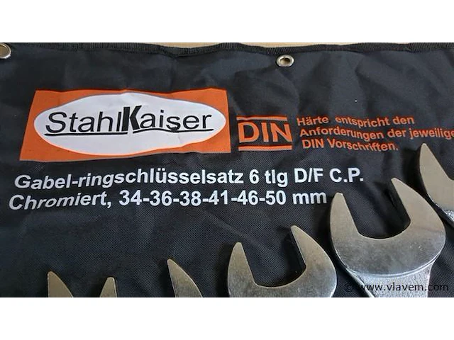 Zware 6 dlg steek ringsleutelset, 34-50mm - afbeelding 4 van  5