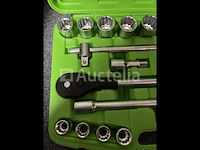 Zware doppenset met ratel 19-50 mm - afbeelding 1 van  6