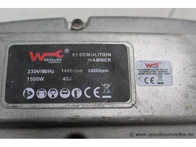 Zware klopboormachine wurzburg, 65 demolition hammer - afbeelding 3 van  3
