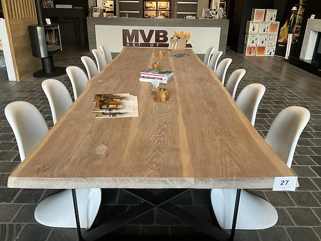 Zware massieve eiken tafel - afbeelding 3 van  6