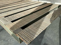 Zware metalen werk/snijtafel met houten bewerkingslatten - afbeelding 6 van  8
