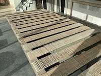 Zware metalen werk/snijtafel met houten bewerkingslatten - afbeelding 7 van  8