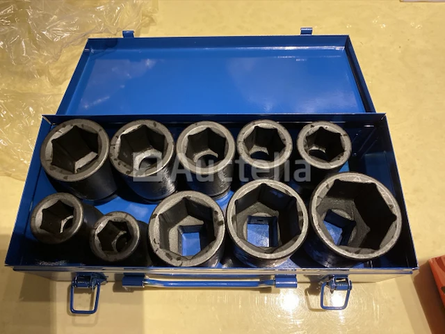 Zware slagdoppen set 10 delig stahlkaiser 22-50mm in metalen koffer - afbeelding 1 van  5