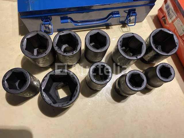 Zware slagdoppen set 10 delig stahlkaiser 22-50mm in metalen koffer - afbeelding 3 van  5
