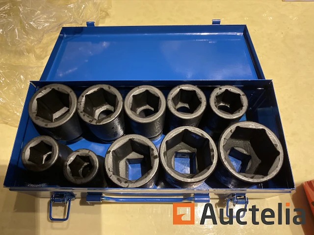 Zware slagdoppen set 10 delig stahlkaiser 22-50mm in metalen koffer - afbeelding 1 van  5