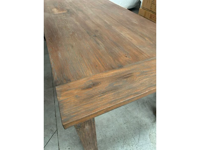 Zware teak indoor tafel "old brown" - afbeelding 2 van  2
