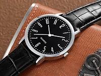Zwart business round dial quartz horloge 5pcs - afbeelding 2 van  2
