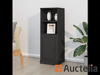 Zwart hoog dressoir 36x35,5x103,5 cm bewerkt hout - afbeelding 1 van  3