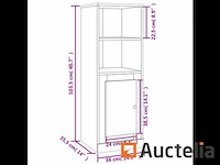 Zwart hoog dressoir 36x35,5x103,5 cm bewerkt hout - afbeelding 3 van  3
