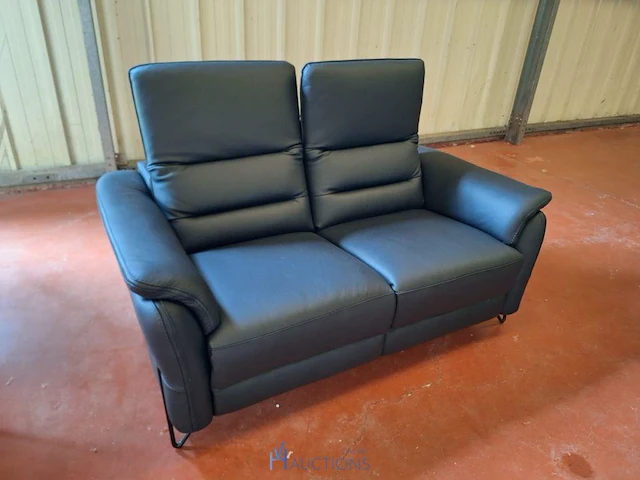 Zwart ledern salon - afbeelding 4 van  4