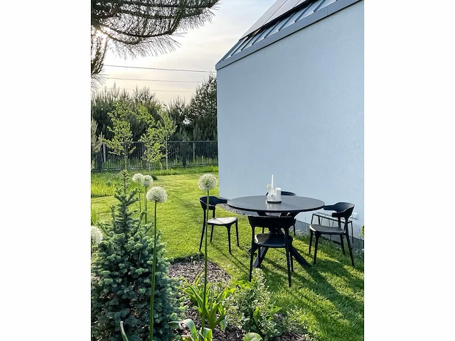 Zwarte aluminium tuintafel? 120 cm - afbeelding 3 van  7