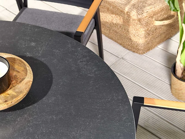 Zwarte aluminium tuintafel? 120 cm - afbeelding 4 van  7