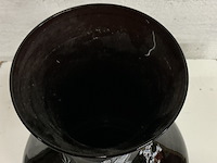 Zwarte japanse vaas met afbeelding "pauw" - afbeelding 4 van  4