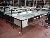 Zwarte rolbureelstoel, werktafel techniform (218,225) - afbeelding 2 van  7