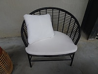 Zwarte rotan zetel / stoel - afbeelding 1 van  3