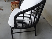 Zwarte rotan zetel / stoel - afbeelding 2 van  3