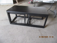 Zwarte tafel met 2 kleine tafelverlengingen - afbeelding 1 van  4