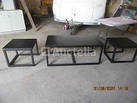 Zwarte tafel met 2 kleine tafelverlengingen - afbeelding 2 van  4