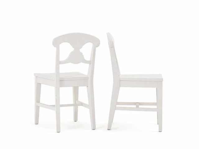 Zweedse distressed effect stoelen - wit (x6) - afbeelding 4 van  8