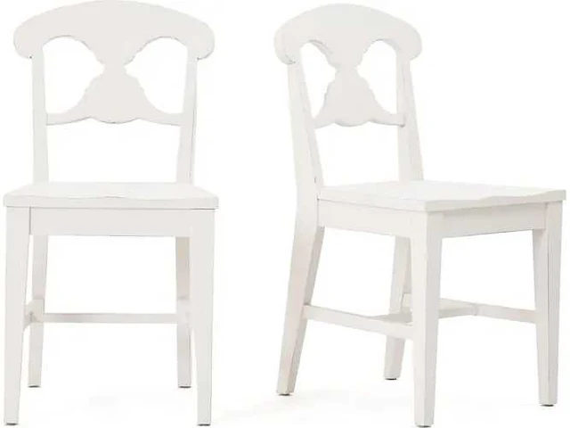Zweedse distressed effect stoelen - wit (x6) - afbeelding 2 van  8