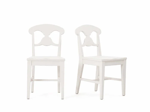 Zweedse distressed effect stoelen - wit (x6) - afbeelding 3 van  8
