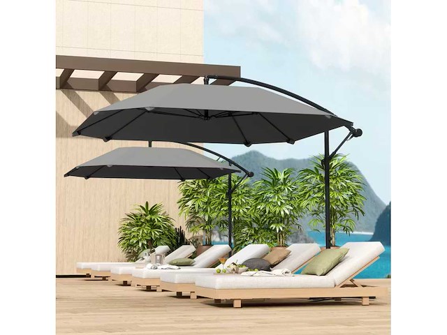 Zweefparasol - grijs - afbeelding 2 van  7