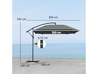 Zweefparasol - grijs - afbeelding 7 van  7