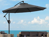 Zweefparasol, incl. kruisvoet, 293 x 293 x 260 cm, grijs - afbeelding 1 van  7