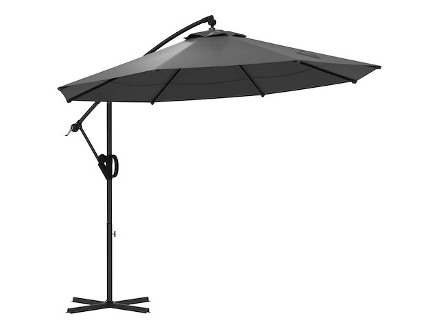 Zweefparasol, incl. kruisvoet, 293 x 293 x 260 cm, grijs - afbeelding 3 van  7