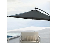 Zweefparasol, incl. kruisvoet, 293 x 293 x 260 cm, grijs - afbeelding 5 van  7