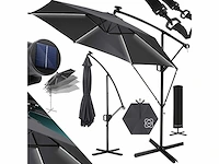 Zweefparasol met led en voet 300 cm x 300 cm - afbeelding 1 van  8