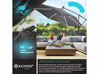 Zweefparasol met led en voet 300 cm x 300 cm - afbeelding 2 van  8