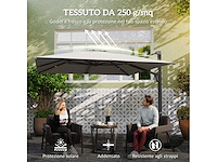 Zweefparasol met slinger en kruisvoet, gemaakt van polyester, aluminium en metaal - afbeelding 5 van  5