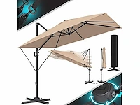 Zweefparasol xl 300 x 300 cm incl. draaibare tuinparasol - afbeelding 1 van  7