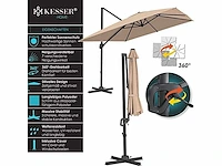 Zweefparasol xl 300 x 300 cm incl. draaibare tuinparasol - afbeelding 2 van  7