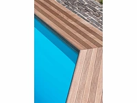 Zwembad oblong 460 x 810*133 cm met exotische afdekrand - afbeelding 2 van  5