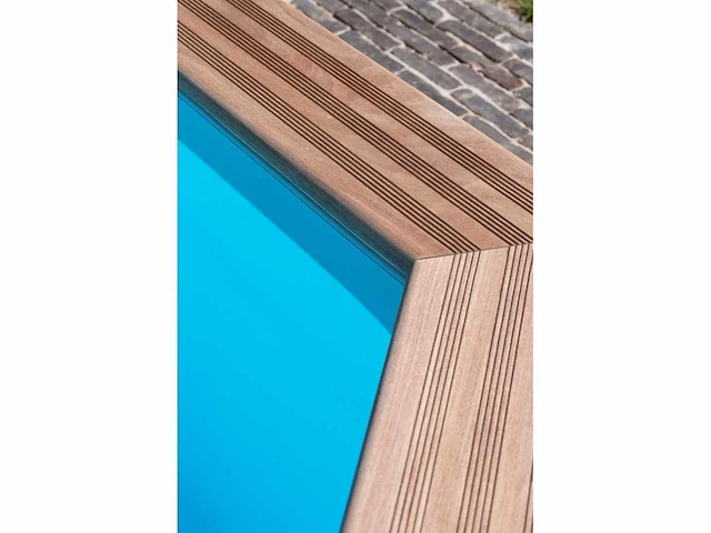 Zwembad oblong 460 x 810*146 cm met exotische afdekrand - afbeelding 3 van  5