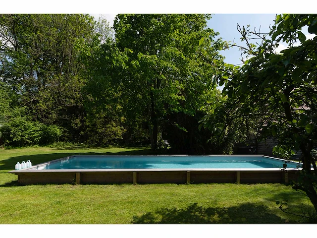 Zwembad quartoo 390 x 820*146 cm met exotische afdekrand - afbeelding 2 van  6