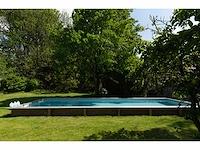 Zwembad quartoo 390 x 820*146 cm met exotische afdekrand - afbeelding 2 van  6