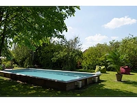 Zwembad quartoo 390 x 820*146 cm met exotische afdekrand - afbeelding 3 van  6