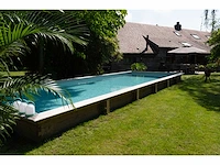 Zwembad quartoo 390 x 820*146 cm met exotische afdekrand - afbeelding 4 van  6