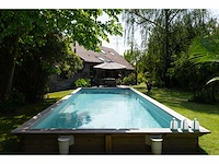 Zwembad quartoo 390 x 820*146 cm met exotische afdekrand - afbeelding 5 van  6