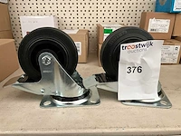 Zwenkwiel met rem. (2x) - afbeelding 1 van  1