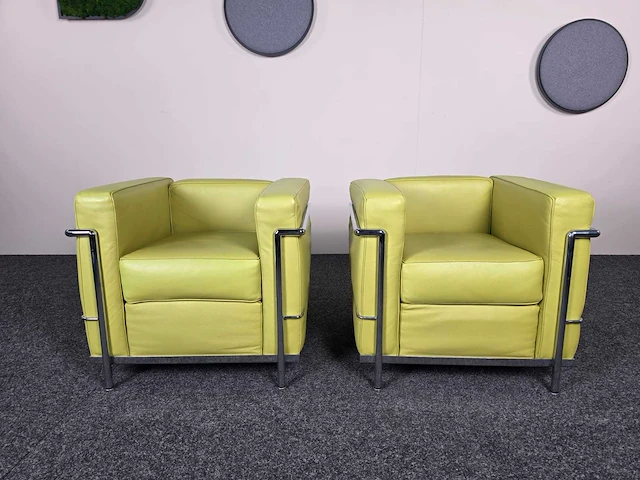 - lc2 replica - loungezetel - fauteuil (2x) - afbeelding 1 van  9